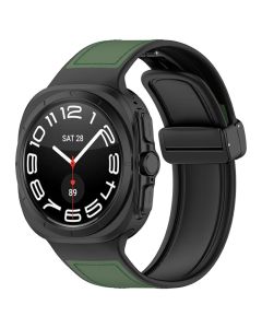 Techsuit Watchband (W056) PU Leather Silicone Strap Samsung Galaxy Watch Ultra 47mm - Green