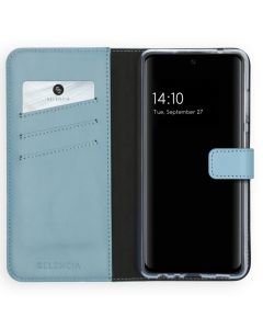 Selencia Era Genuine Leather Wallet Case Δερμάτινη Θήκη Πορτοφόλι - Light Blue (Samsung Galaxy A72 4G / 5G)