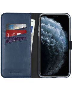 Selencia Era Genuine Leather Wallet Case Δερμάτινη Θήκη Πορτοφόλι - Blue (iPhone 11 Pro Max)