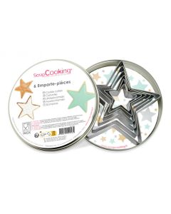 Scrap Cooking 6 Stars Stainless Steel Cookie Cutters (SCC-2018) 6 Κουπ Πατ