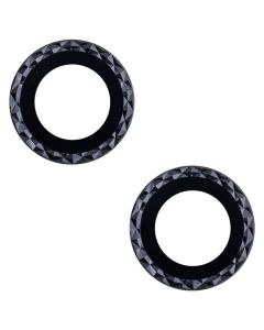 Camera Lens Tempered Glass Film Prοtector Black Rhombus (iPhone 14 Plus)