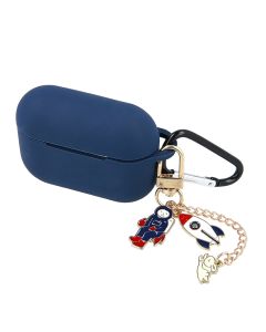 Silicone Airpods Pro Case with Pendant and Carabiner Θήκη Σιλικόνης για Airpods Pro - Dark Blue