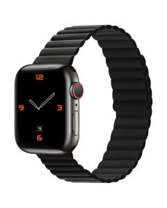 Silicone Magnetic Loop Double-sided Strap Black - Apple Watch 40/41/42mm (4/5/6/7/8/9/10/11/SE)