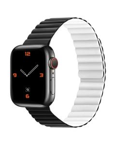 Silicone Magnetic Loop Double-sided Strap Black / White - Apple Watch 40/41/42mm (4/5/6/7/8/9/10/11/SE)
