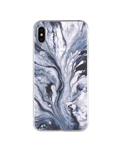 Silicone Marble Case No2 Θήκη Σιλικόνης Blue / White (iPhone Xs Max)