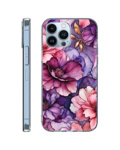 Paint Case Θήκη Σιλικόνης Purple Flower (iPhone 15 Pro)