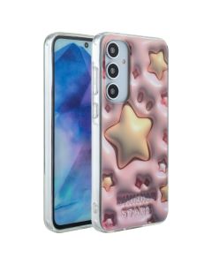 Colorful Case with Back Cover Print Θήκη Pink Stars (Xiaomi Redmi A3 4G)