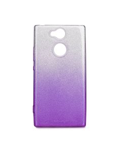 Forcell Glitter Shine Cover Hard Case Clear / Violet (Sony Xperia XA2)