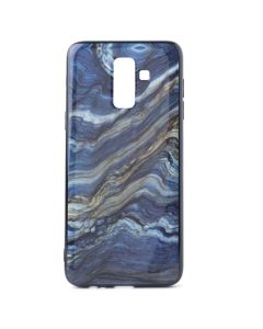 Hard Back Case with TPU Bumper Marble Blue (Samsung Galaxy J8 2018)