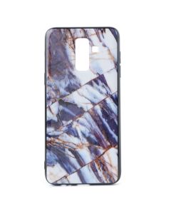 Hard Back Case with TPU Bumper Marble Blue White (Samsung Galaxy J8 2018)