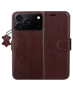 Smart Luxe Leather Wallet Case Θήκη Πορτοφόλι με Δυνατότητα Stand - Brown (iPhone 17 Pro Max / 18 Pro Max) - MT84350