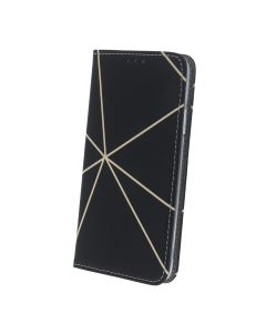 Smart Trendy Magnet Wallet Case Θήκη Πορτοφόλι με δυνατότητα Stand Linear 2 Black (Xiaomi Redmi Note 10 / 10S / Poco M5s)
