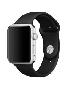 Soft Touch Silicone Strap Λουράκι Σιλικόνης (Apple Watch 42/44/45mm 1/2/3/4/5/6/7/SE) Black