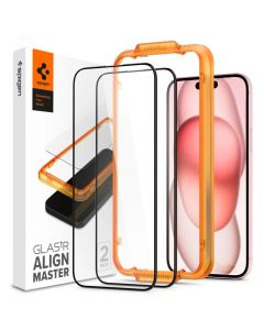 Spigen ALM Glas.tR 2-Pack Premium Tempered Glass (AGL06886) Black (iPhone 15 Plus)