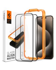 Spigen ALM Glas.tR 2-Pack Premium Tempered Glass (AGL06875) Black (iPhone 15 Pro Max)
