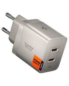 Spigen EE472EU-GAN Essential Charger 47W 2xType C (ACH10451) Φορτιστής Τοίχου - Natural Titanium - MT83574