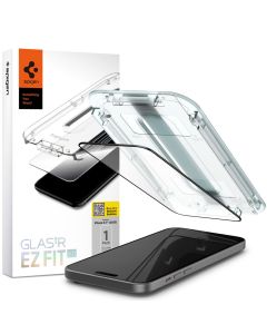Spigen Full Face Oleophobic Coated Glas.tR EZ FIT (AGL06888) Premium Tempered Glass Black (iPhone 15 Plus)