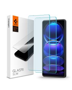 Spigen Oleophobic Coated Glas.tR Slim Premium Tempered Glass 2-Pack (AGL06045) (Xiaomi Redmi Note 12 Pro 5G / Poco X5 Pro 5G)