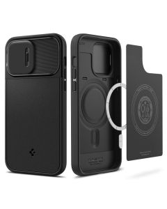 Spigen Optik Armor Mag MagSafe Case with Camera Shield (ACS04848) Black (iPhone 14 Pro Max)