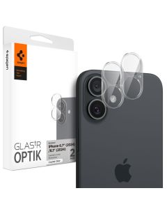 Spigen Optik.Tr Camera Lens Tempered Glass Prοtector (AGL07923) 2-Pack Crystal Clear (iPhone 16 / 16 Plus)