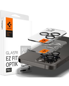 Spigen Optik.Tr ''EZ FIT'' Camera Lens Tempered Glass Prοtector (AGL05205) 2-Pack Black (iPhone 14 Pro / 14 Pro Max / 15 Pro / 15 Pro Max)