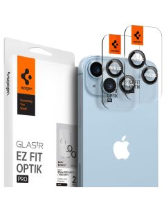 Spigen Optik.Tr ''EZ FIT'' Camera Lens Tempered Glass Prοtector (AGL05213) 2-Pack Black (iPhone 14 / 14 Plus)