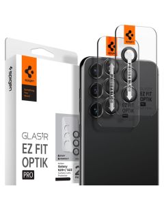Spigen Optik.Tr ''EZ FIT'' Camera Lens Tempered Glass Prοtector (AGL05962) 2-Pack Black (Samsung Galaxy S23 / S23 Plus)