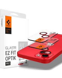 Spigen Optik.Tr ''EZ FIT'' Camera Lens Tempered Glass Prοtector (AGL05605) 2-Pack Red (iPhone 14 / 14 Plus)