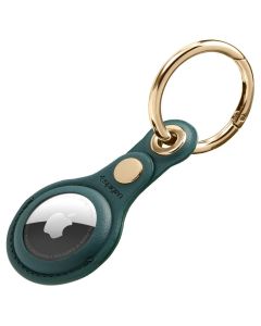 Spigen Valentinus PU Leather Apple AirTag Key Ring (AHP03356) Θήκη Μπρελόκ - Midnight Green