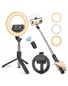 L07 Selfie Stick 90cm with Tripod and Led Ring Light για Κινητά - Black