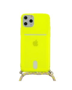 Strap Fluo Cord Silicone Case Θήκη με Λουράκι - Lime (iPhone 11 Pro)