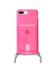 Strap Fluo Cord Silicone Case Θήκη με Λουράκι - Pink (iPhone 7 Plus / 8 Plus)