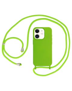 Strap Silicone Case with Round Neck Cord Lanyard - Green (iPhone 11)