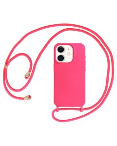 Strap Silicone Case with Round Neck Cord Lanyard - Pink (iPhone 11)