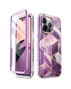i-Blason Ανθεκτική Θήκη Cosmo Full Body Case With Built-In Screen Protector Marble Purple (iPhone 14 Pro Max)