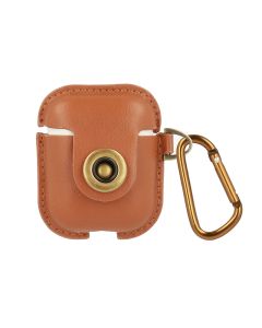 Synthetic Leather Case Προστατευτική Θήκη για τα Apple AirPods Light Brown
