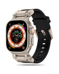 TECH-PROTECT Delta Pro - Black / Titanium - Λουράκι Σιλικόνης για Apple Watch 42/44/45/49mm (1/2/3/4/5/6/7/8/9/SE/ULTRA)