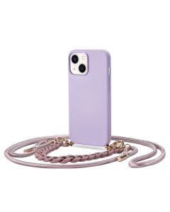 TECH-PROTECT Icon Chain Silicone Starp Case Θήκη Σιλικόνης με Λουράκι Violet (iPhone 14 Plus)