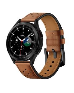 TECH-PROTECT Leather Watch Band Brown για Samsung Galaxy Watch 4 / 5 / 5 Pro / 6 / 7 / FE (40/42/43/44/45/46/47mm) - MT51470