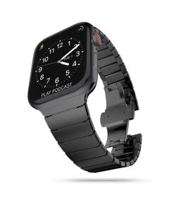TECH-PROTECT Linkband Watch Bracelet Black για Apple Watch 42/44/45mm (1/2/3/4/5/6/7/SE)
