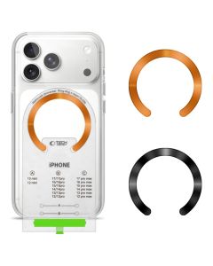 TECH-PROTECT MMP-210 MagSafe Universal Magnetic Ring 2-Pack Μαγνητικός Δακτύλιος - Black / Cosmic Orange - MT83185