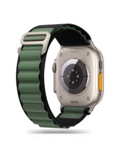 TECH-PROTECT Nylon Pro - Black / Military Green - Υφασμάτινο Λουράκι για Apple Watch 42/44/45/49mm (1/2/3/4/5/6/7/8/9/SE/ULTRA)