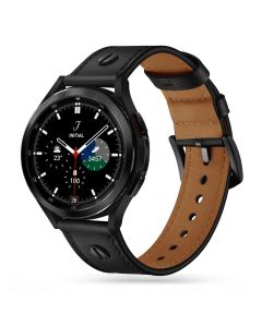 TECH-PROTECT Screwband Leather Watch Band για Samsung Galaxy Watch 4 / 5 / 5 Pro / 6 (40/42/43/44/45/46/47mm) - Black