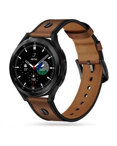 TECH-PROTECT Screwband Leather Watch Band για Samsung Galaxy Watch 4 / 5 / 5 Pro / 6 (40/42/43/44/45/46/47mm) - Brown