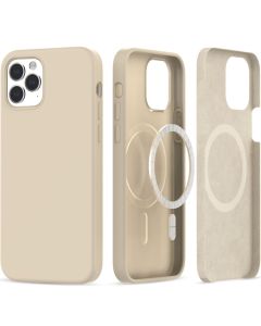 TECH-PROTECT Silicone MagSafe Case Θήκη Σιλικόνης Beige (iPhone 12 / 12 Pro)