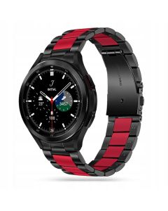 TECH-PROTECT Stainless Steel Watch Bracelet για Samsung Galaxy Watch 4 / 5 / 5 Pro / 6 (40/42/43/44/45/46/47mm) - Black / Red