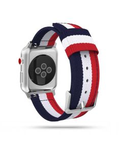 TECH-PROTECT Strap Welling - Navy / Red - Λουράκι Υφασμάτινο (Apple Watch 42/44/45mm 1/2/3/4/5/6/7/SE)