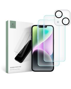 TECH-PROTECT Supreme Tempered Glass Set 2+1 Pack Σετ Προστασίας Οθόνης και Κάμερας - Clear (iPhone 14)