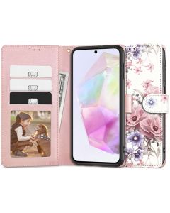 TECH-PROTECT Wallet Case Θήκη Πορτοφόλι με Stand - Blossom Flower (Samsung Galaxy A35 5G)