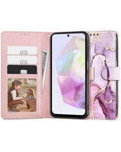 TECH-PROTECT Wallet Case Θήκη Πορτοφόλι με Stand - Colorful Marble (Samsung Galaxy A35 5G)